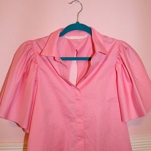 Zara Pink Blouse with Ruffled Sleeves